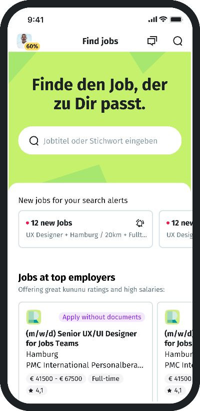 Auch in der XING App gilt "Jobs first"
